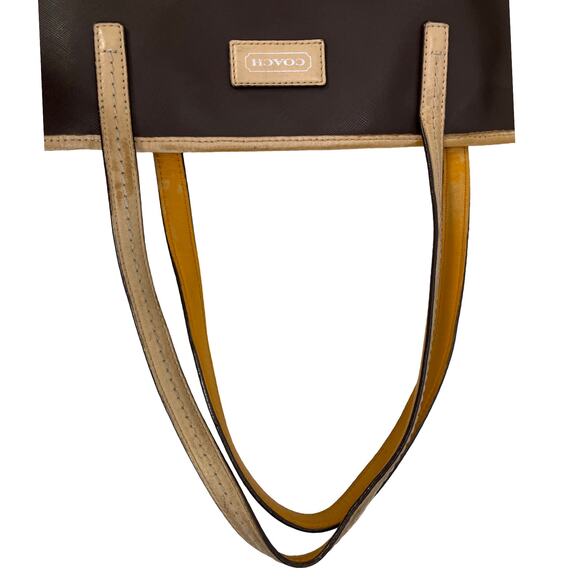 Coach Metro Tote F24341 Brown PVC Leather Trim Shoulder Bag Missing Hangtag - Picture 8 of 16